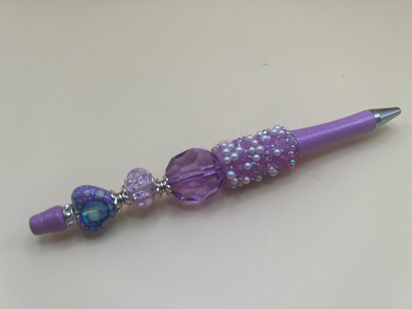 2463-2 purple with purple heart with stone