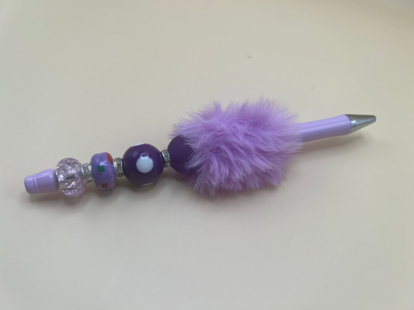 2455-2 purple ball with with dot and light purple pom