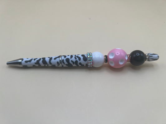 2461-2 cow print with pink with white dots