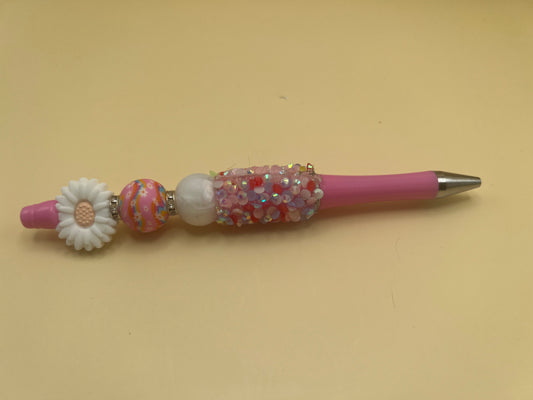 2465-2 pink with white daisy and pink & pearls