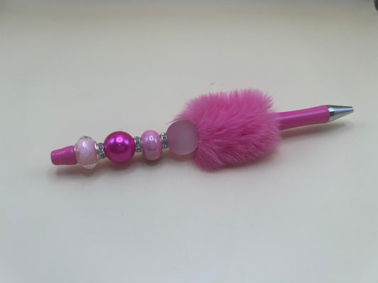 2469-2 Fuchsia and pink with fuchsia pom